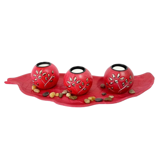 Centro de mesa Hoja roja
