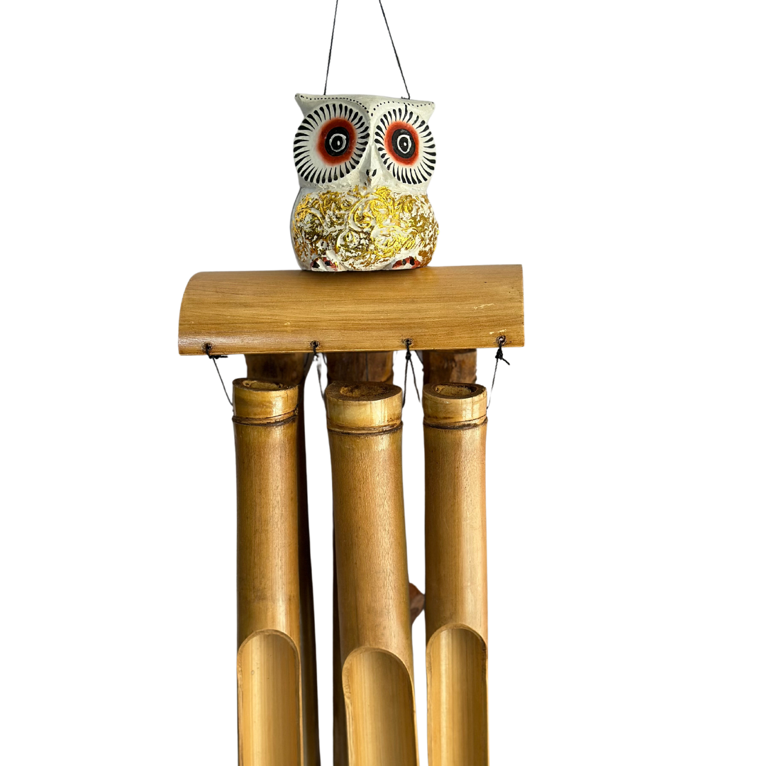 Colgante de Bambú Búho gordo