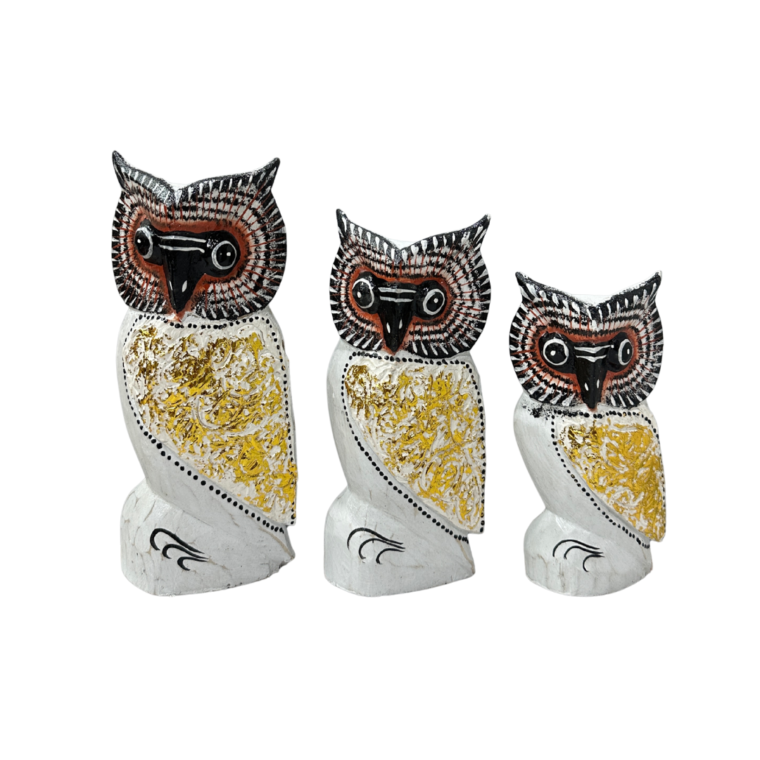 Set Búhos de madera