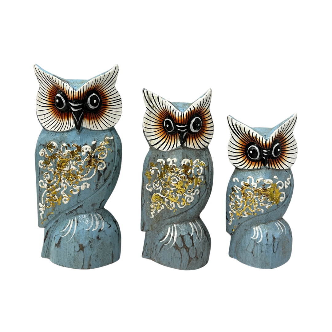 Set Búhos de madera