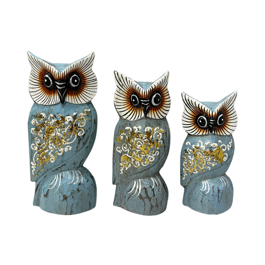 Set Búhos de madera